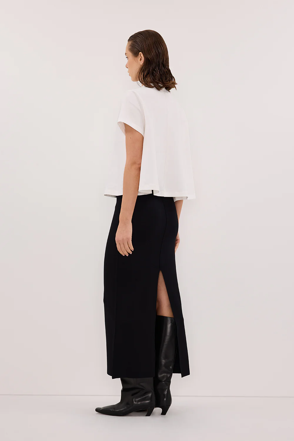 SOL BLACK KNIT MIDI SKIRT - Image 4