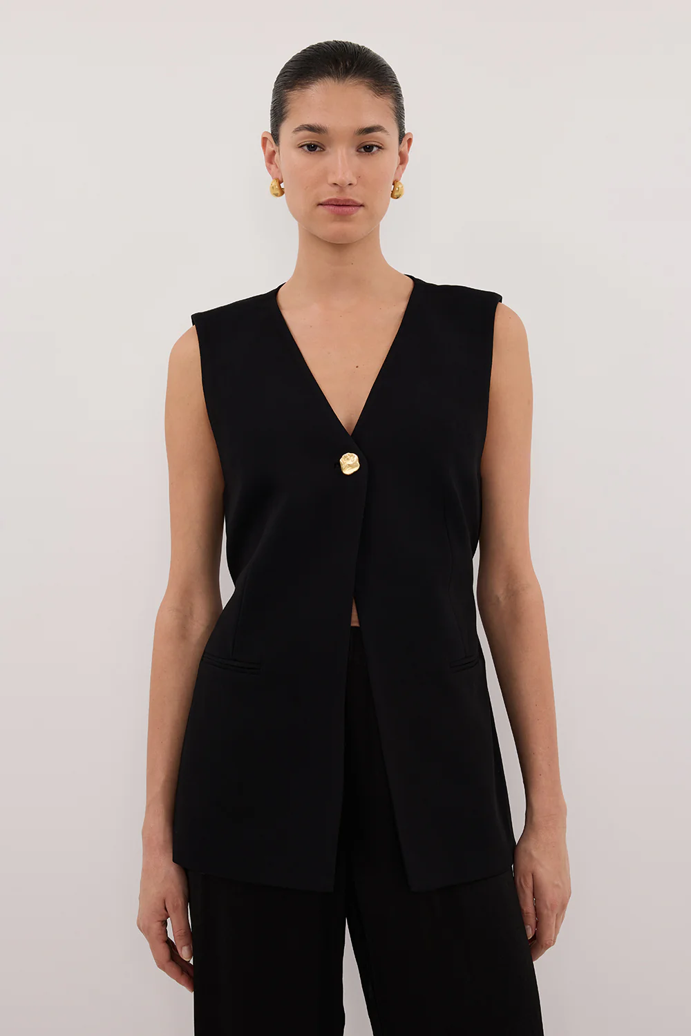 SONNY BLACK TAILORED VEST - Image 2