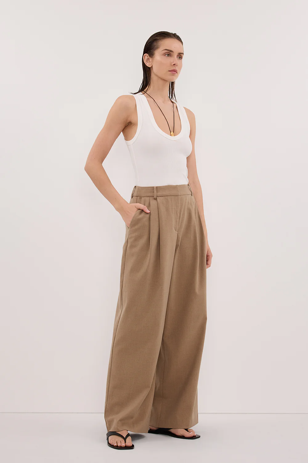 SORAYA TAN MARLE RELAXED TAILORED PANT - Image 3