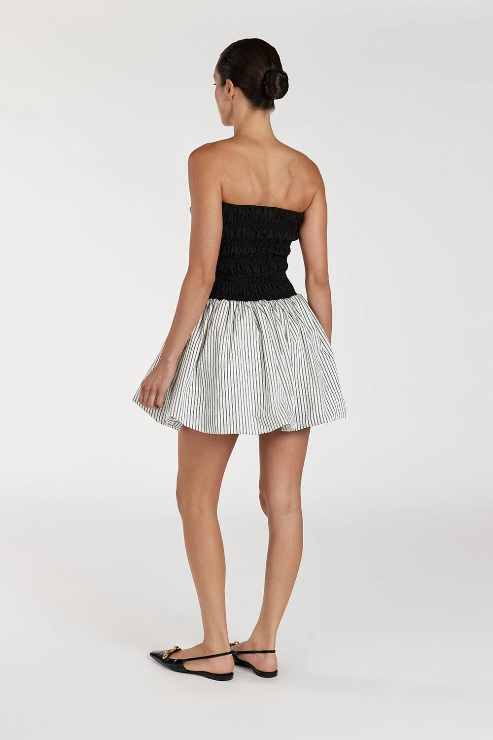 STOCKHOLM STRIPE SILK BLEND MINI DRESS - Image 4