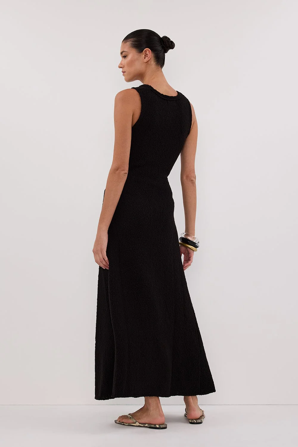 SUE BLACK KNIT MAXI DRESS - Image 4