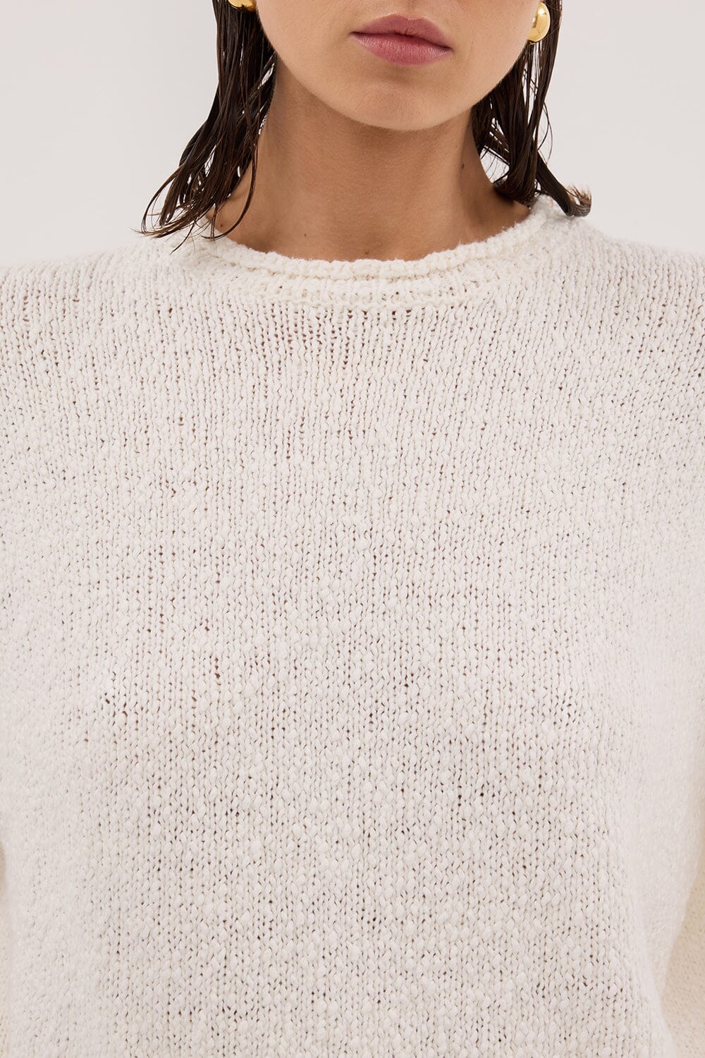 SUE OFF WHITE OVERSIZED KNIT TEE - Image 5