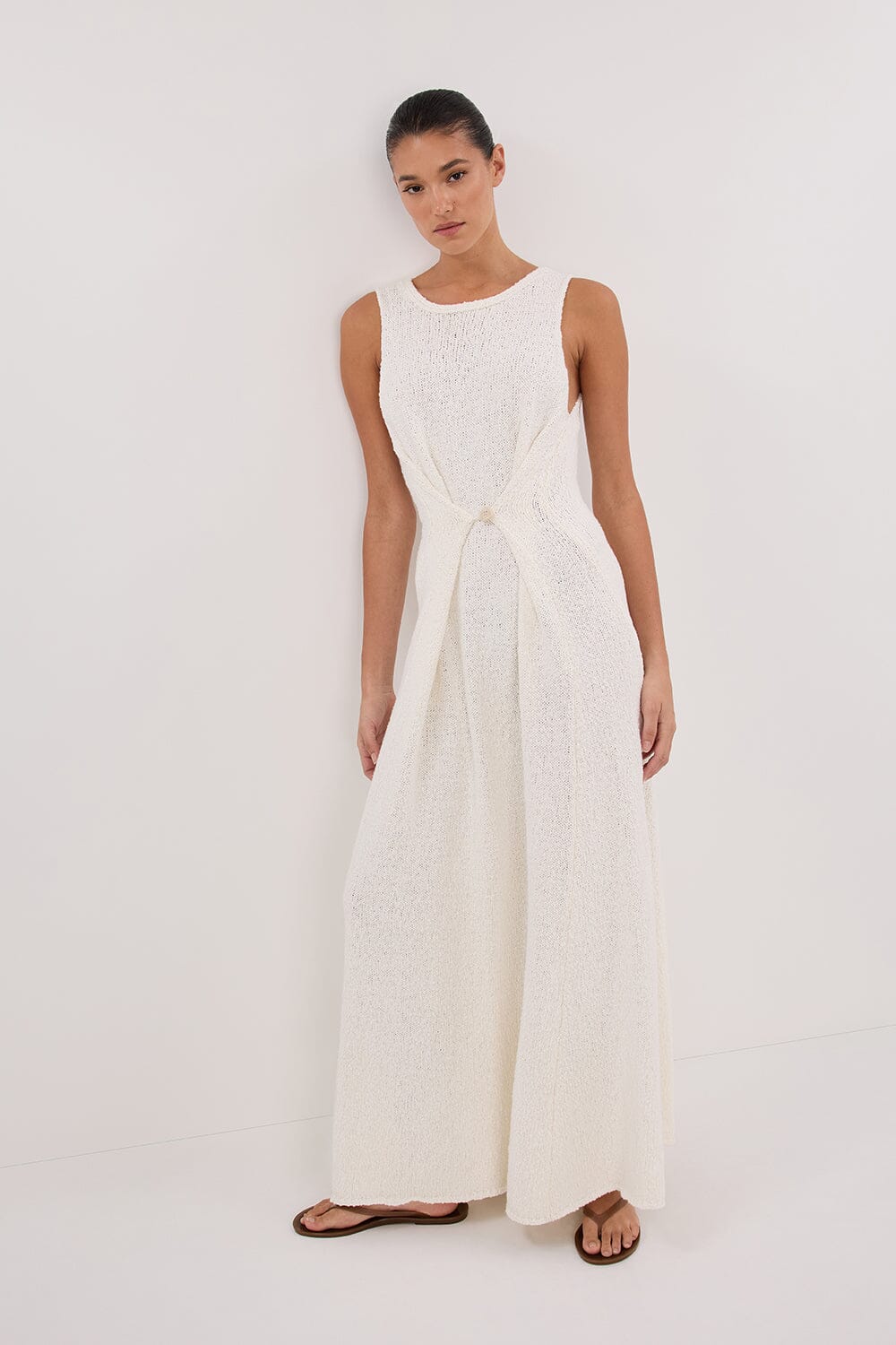 SUE OFF WHITE KNIT MAXI DRESS - Image 5
