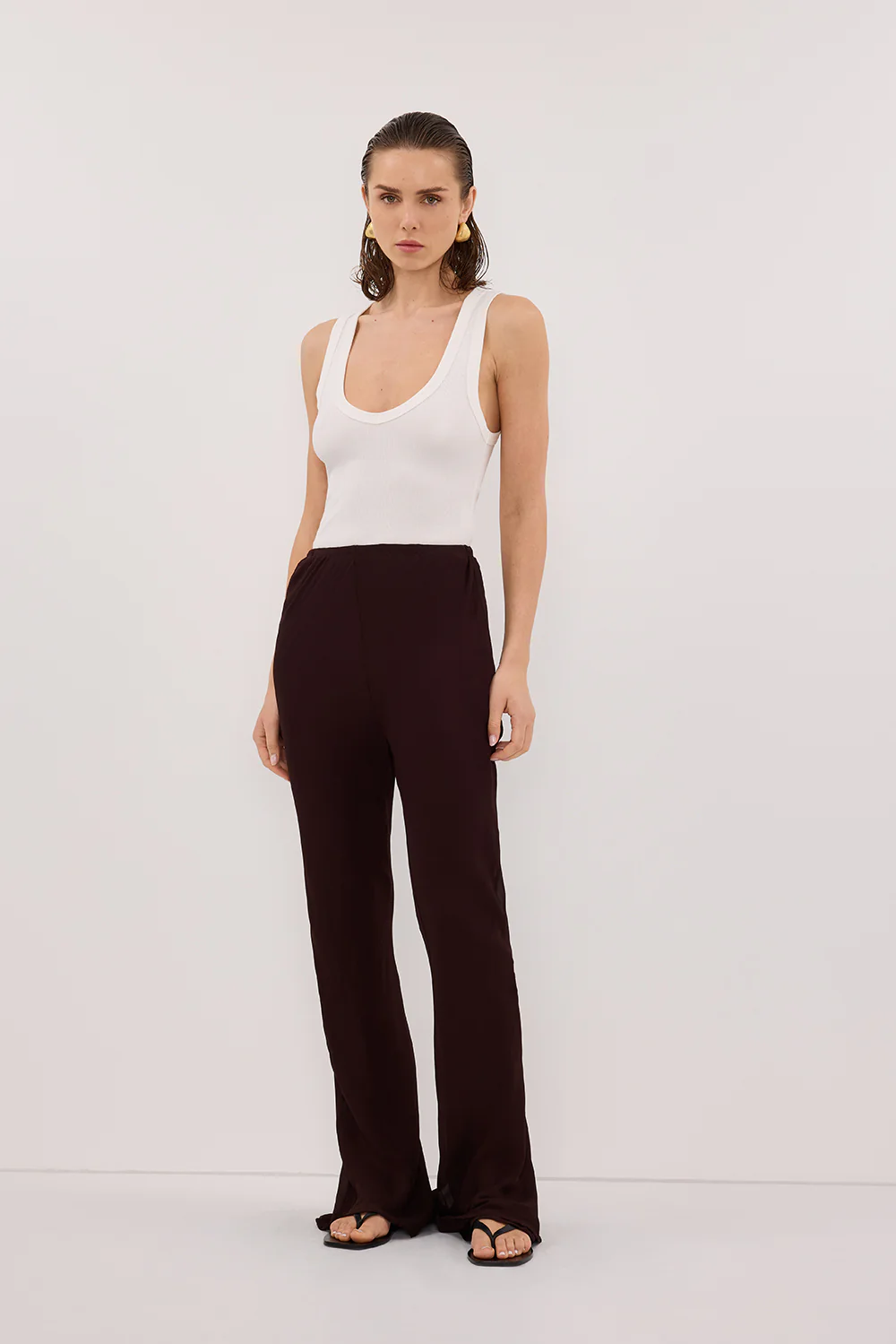 SUNTIA DARK CHOC BIAS PANTS - Image 5