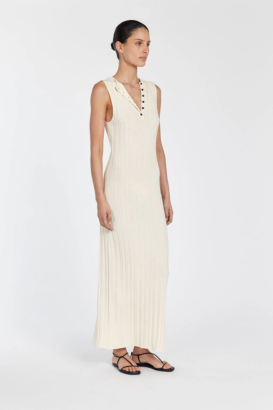 SYLVIA CREAM SLEEVELESS MAXI DRESS - Image 3