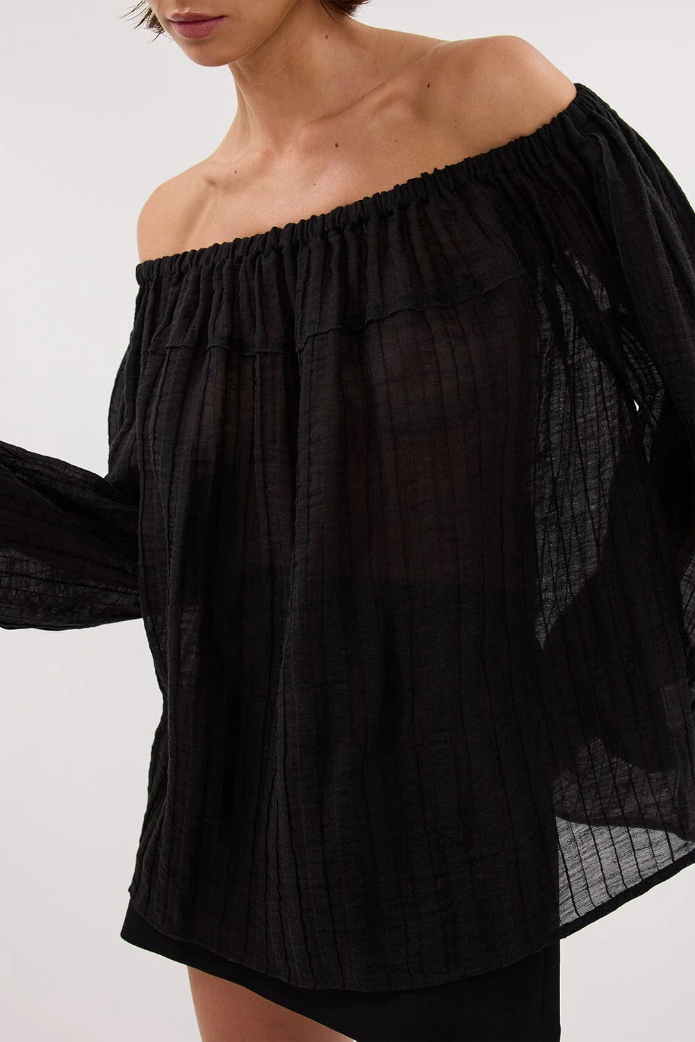 TAHITI BLACK LONG SLEEVE TOP - Image 5