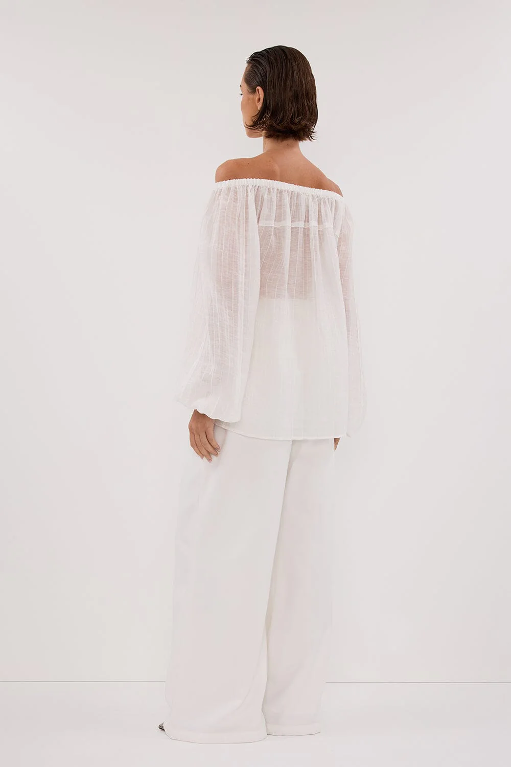 TAHITI WHITE LONG SLEEVE TOP - Image 4