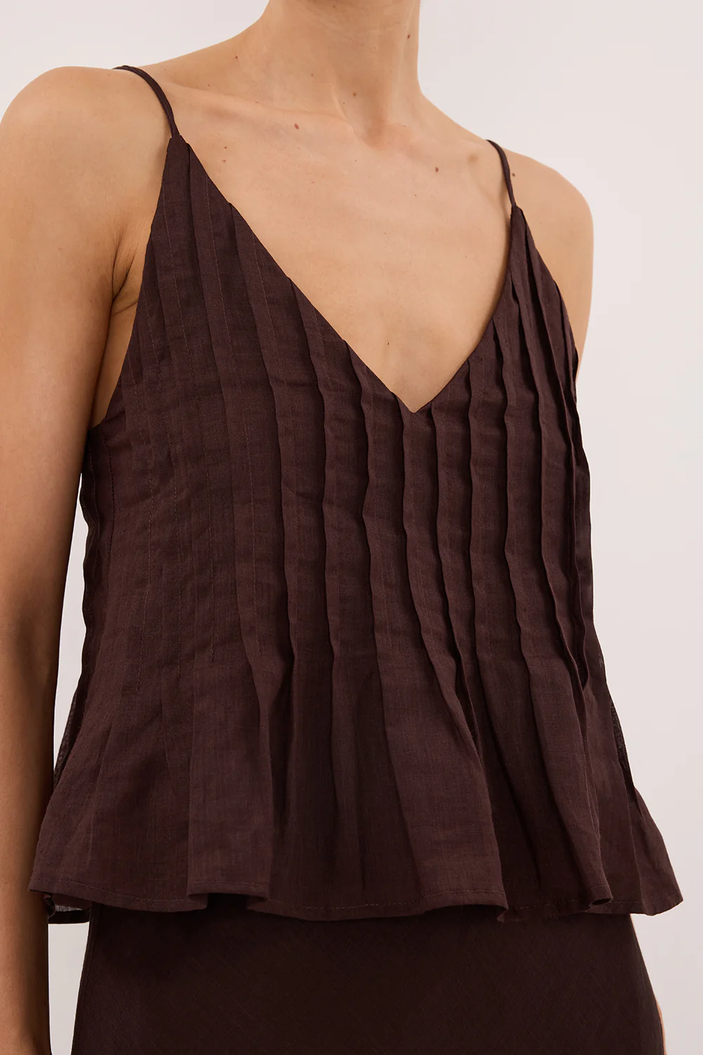 TAHLIA BURNT CHOC RAMIE TOP - Image 5