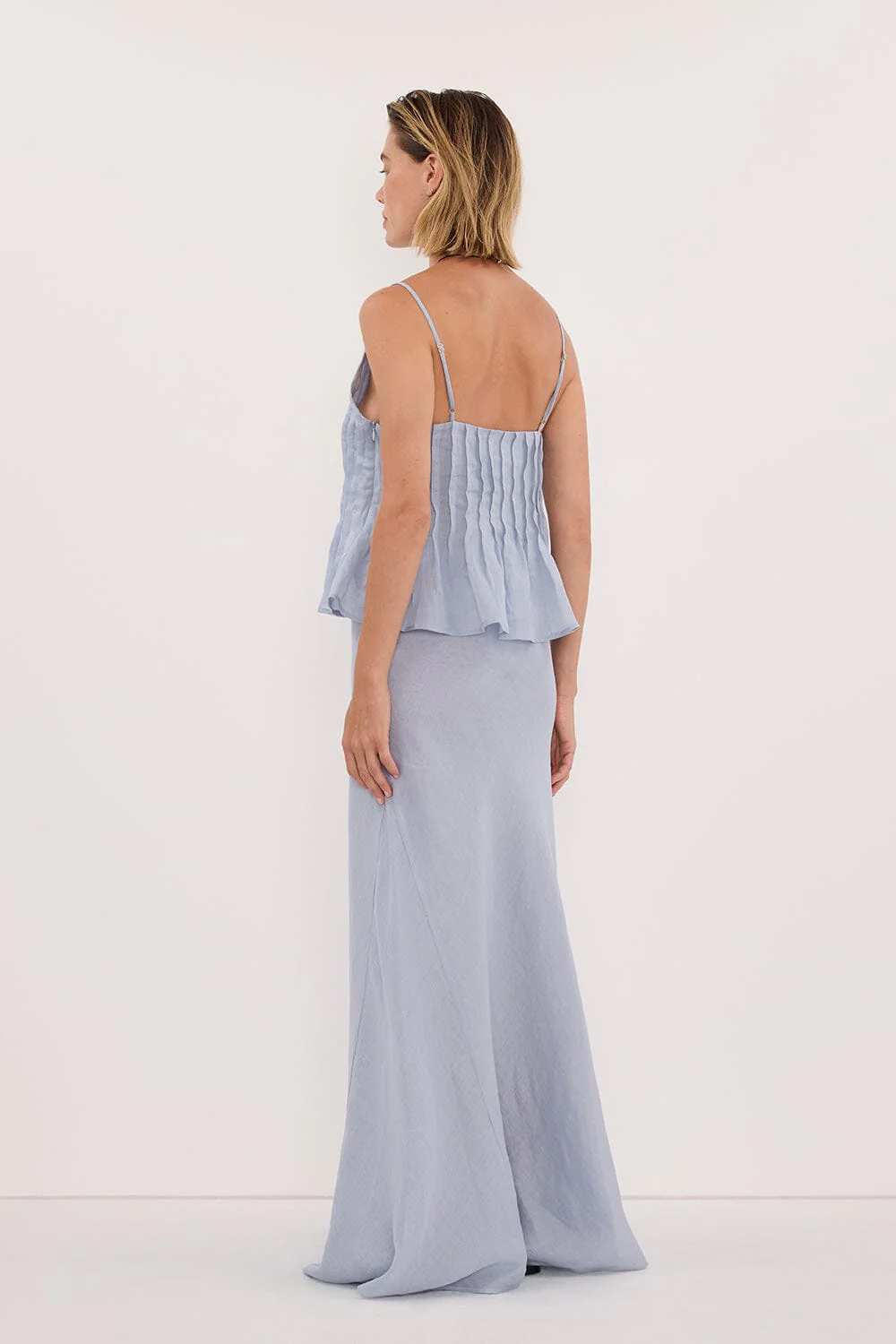 TAHLIA DUSTY BLUE RAMIE TOP - Image 4