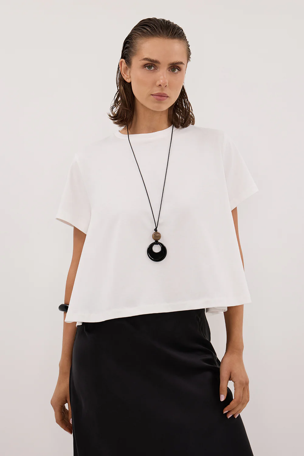 TATUM WHITE SHORT SLEEVE COTTON TEE - Image 2