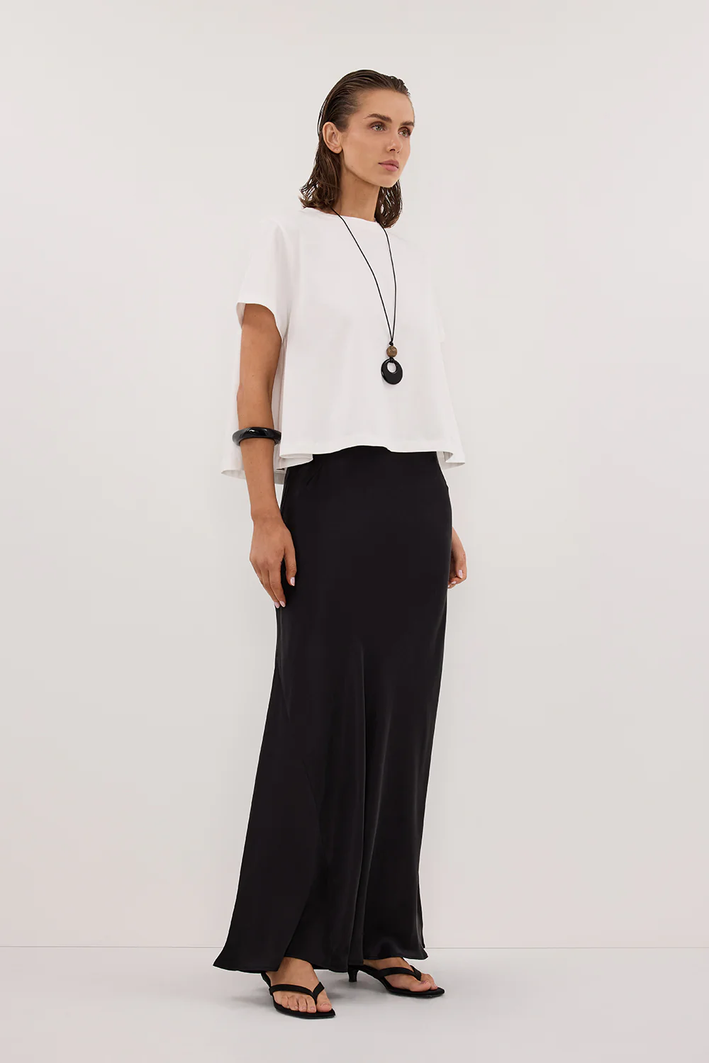 TATUM WHITE SHORT SLEEVE COTTON TEE - Image 3