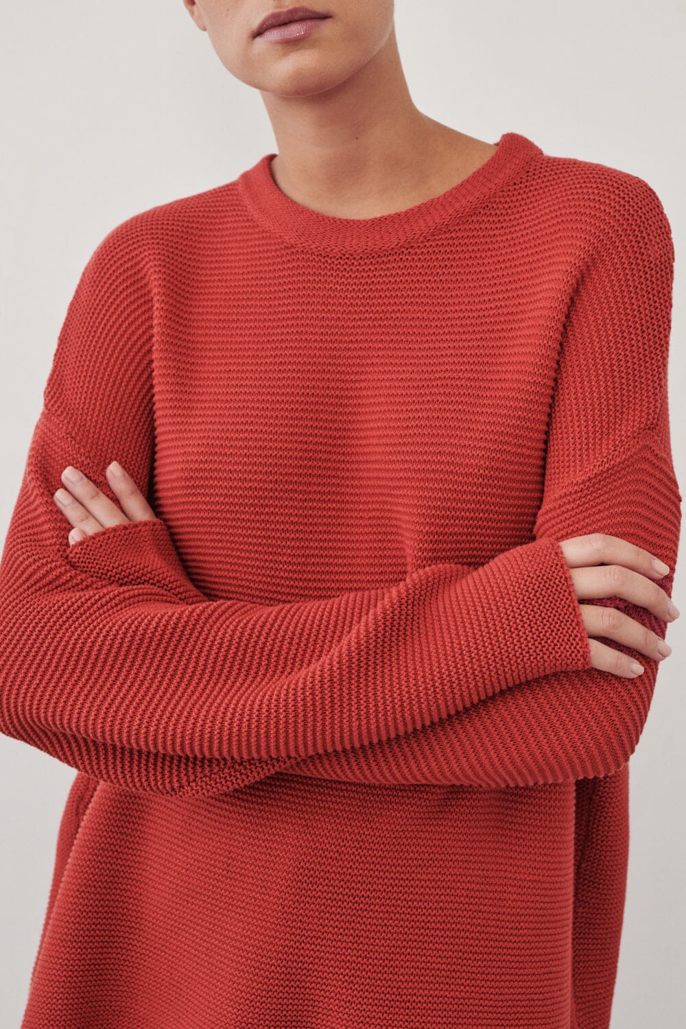 THEA BURNT RED COTTON KNIT JUMPER - Image 4