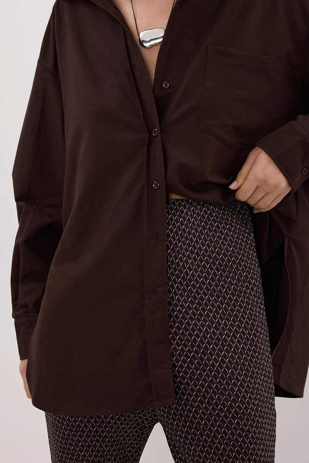 TIA CHOC MICRO CHECK BIAS PANT - Image 5