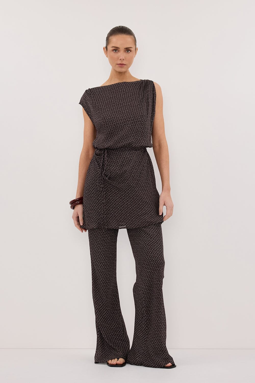 TIA CHOC MICRO CHECK MINI DRESS - Image 6