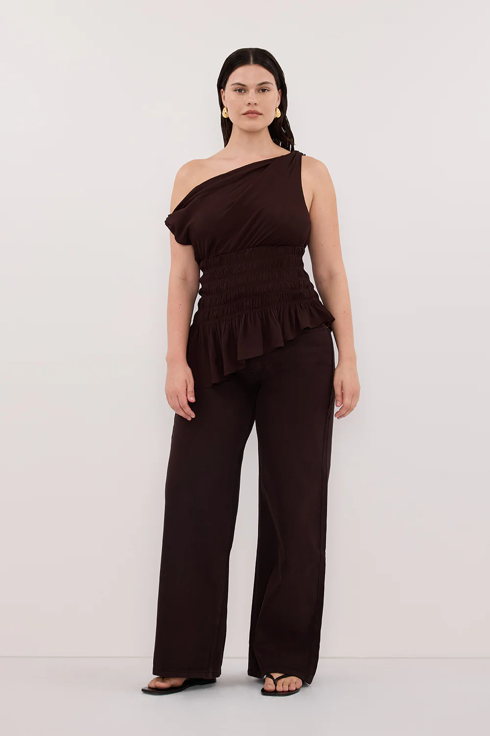 TIANA DARK CHOC ASYM TOP - Image 6
