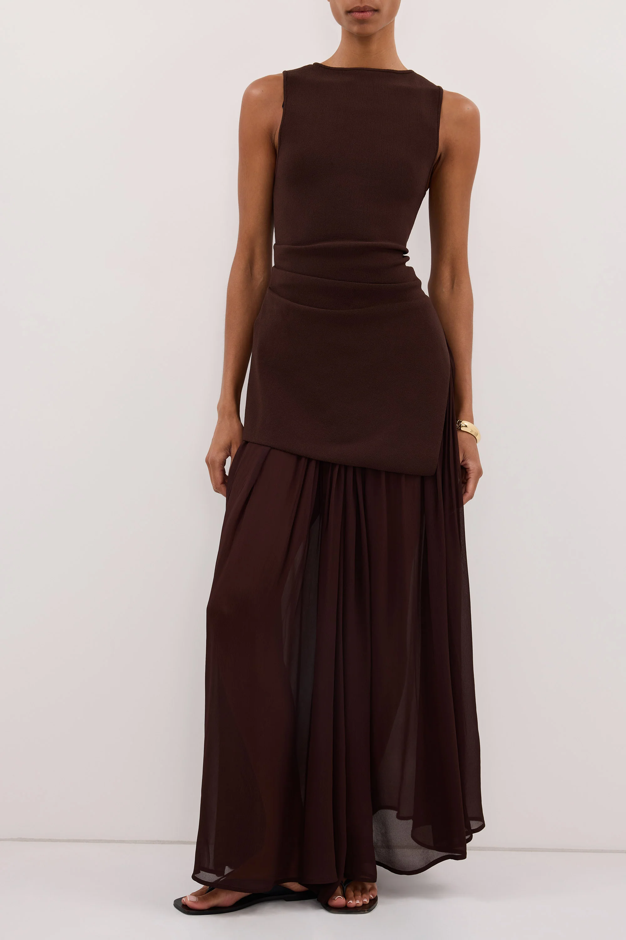 TIANA DARK CHOC MIDI SKIRT - Image 2