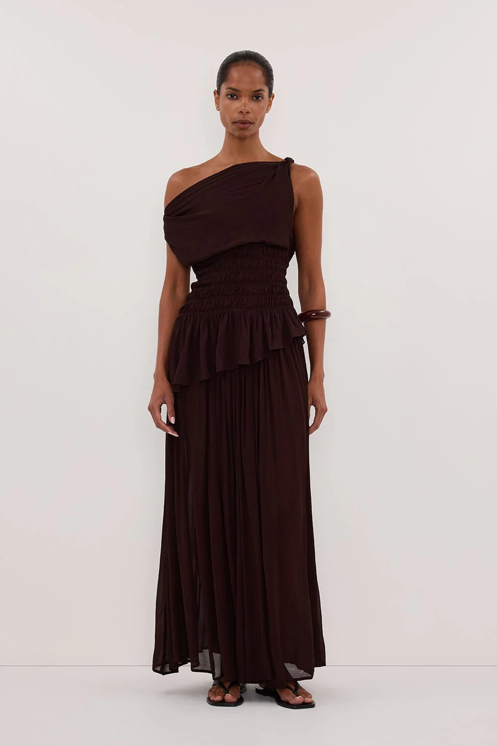TIANA DARK CHOC MIDI SKIRT - Image 6