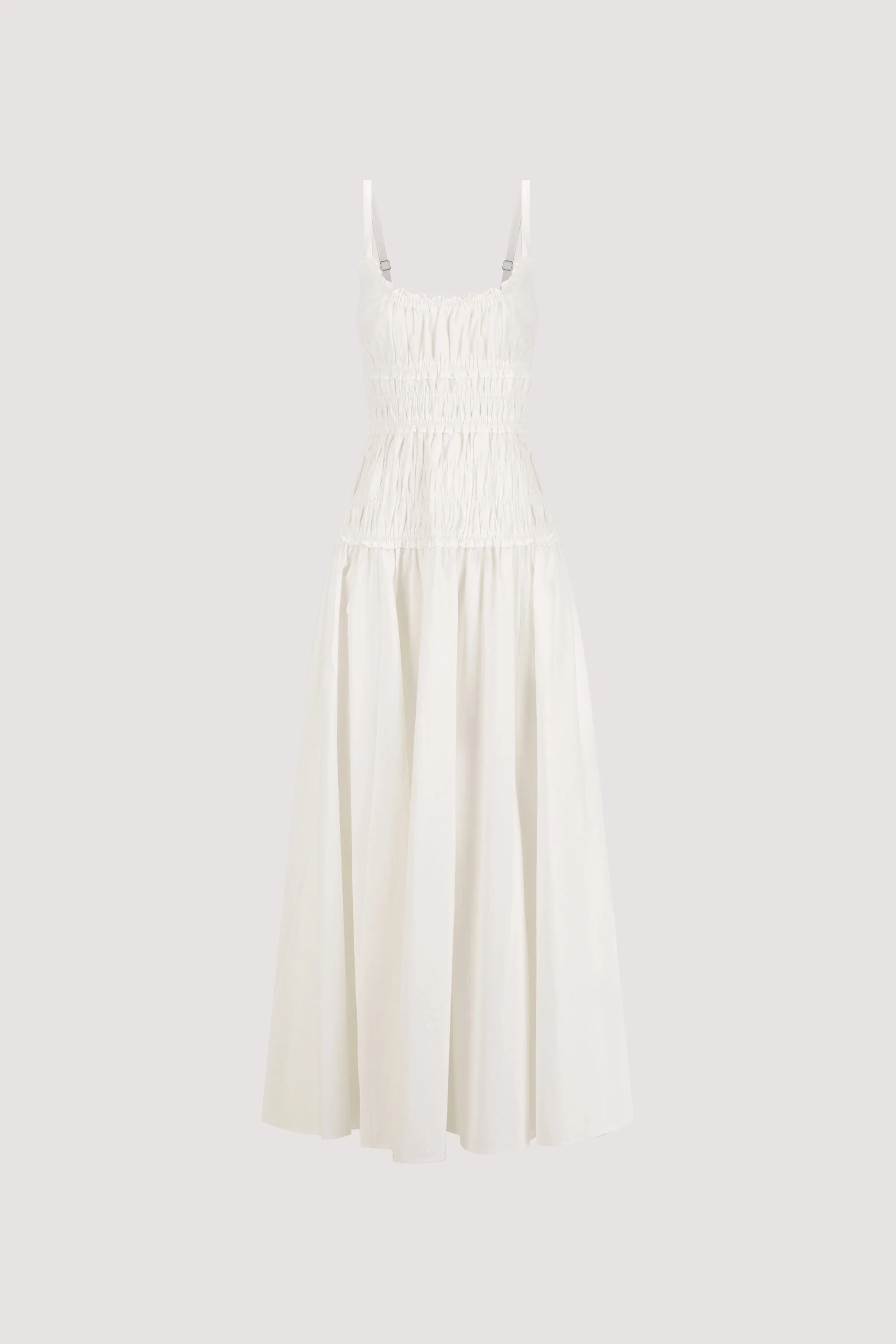 TOBY WHITE COTTON MIDI DRESS - Image 8