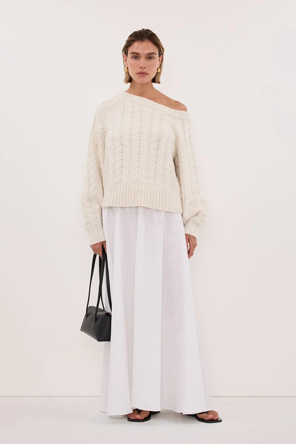 TOM CREAM ASYM KNIT JUMPER - Image 2