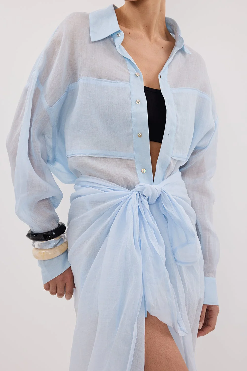 TROPEZ CORNFLOWER RAMIE SARONG - Image 5