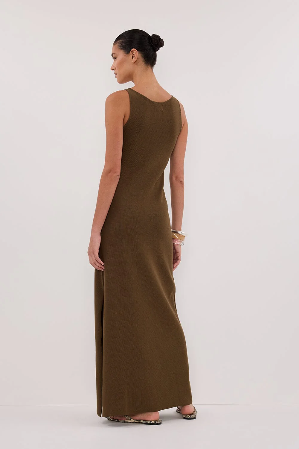 TROY OLIVE SLEEVELESS MAXI DRESS - Image 4