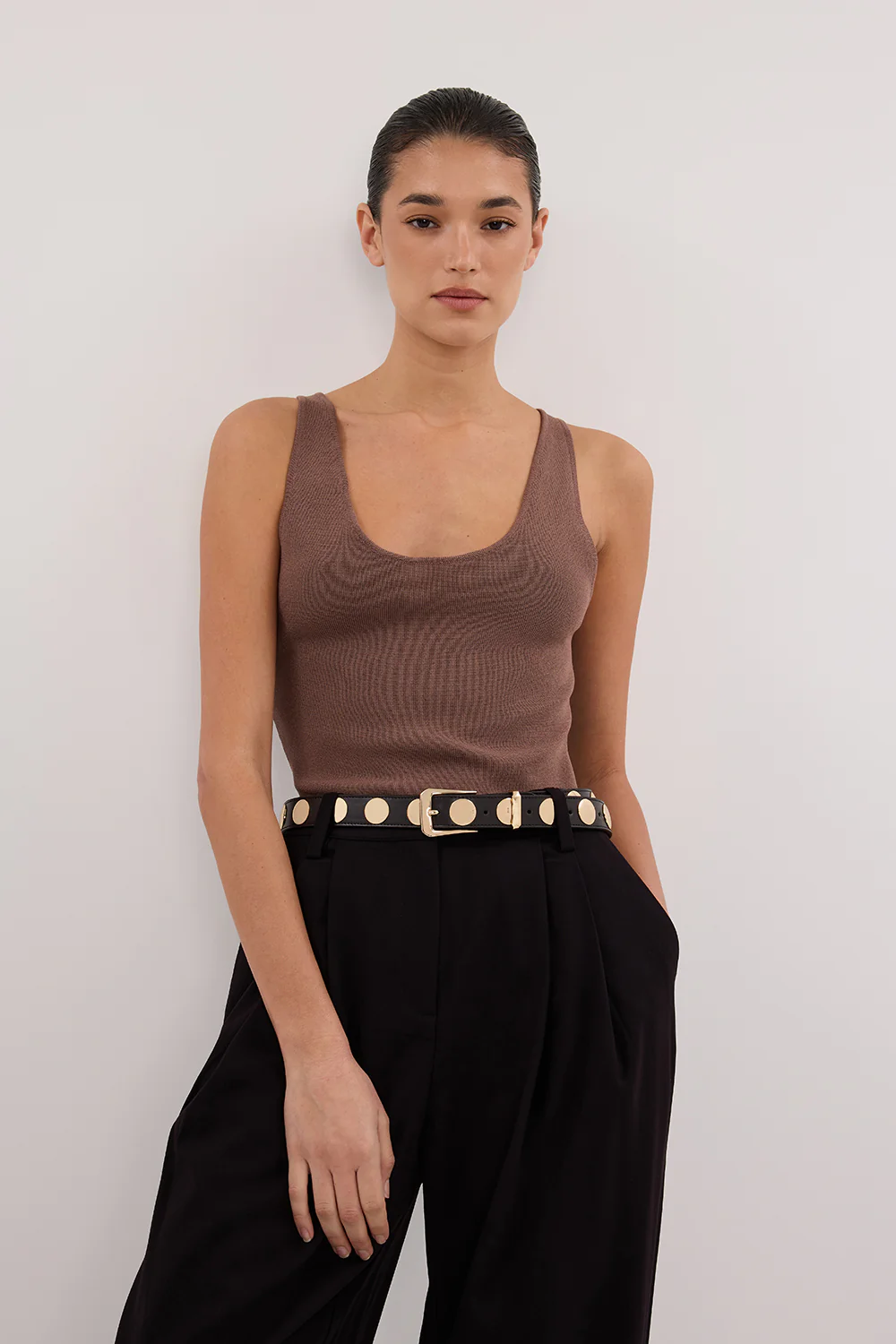 TROY TAUPE KNIT TANK - Image 6