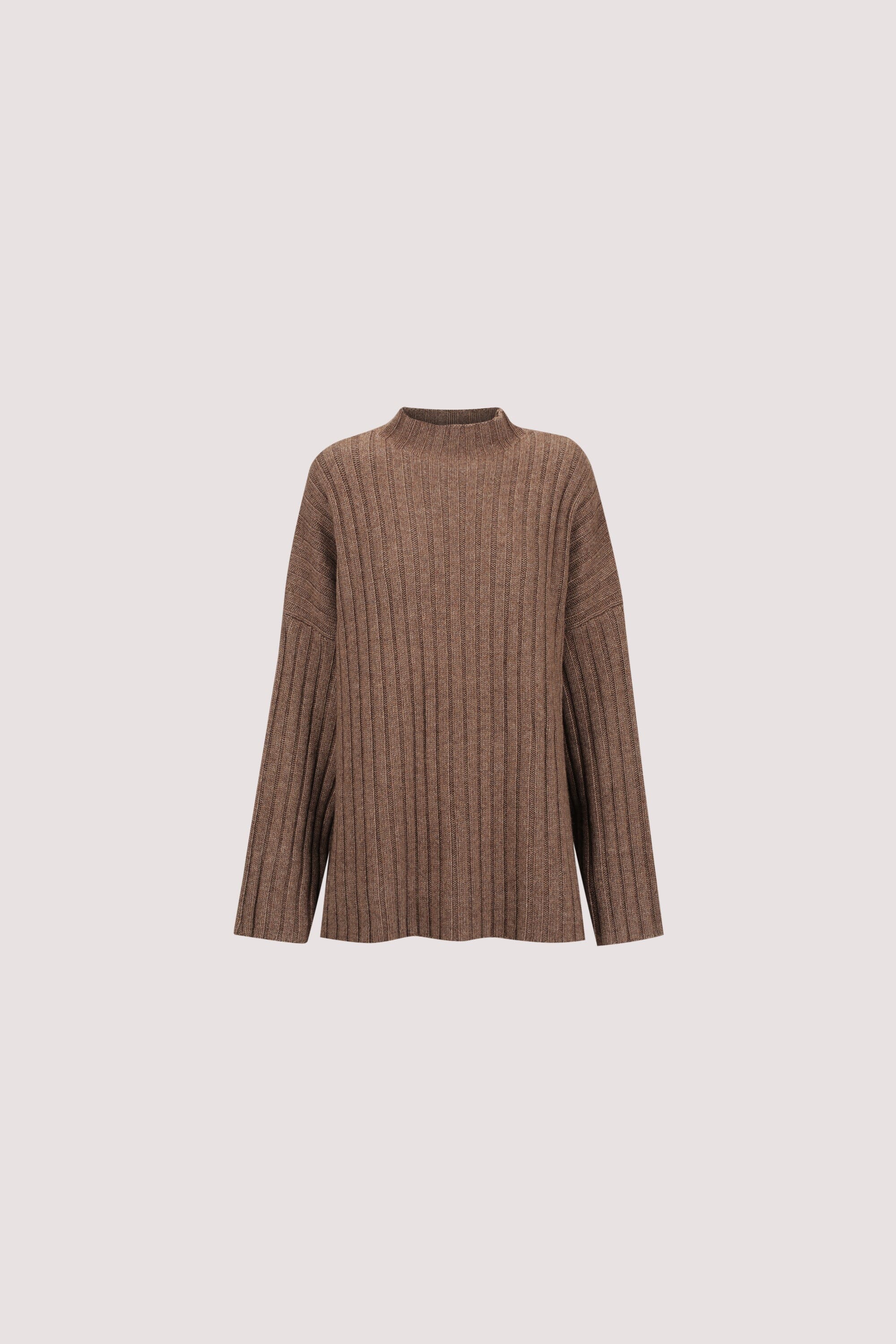 TUCSON MOCHA HIGH NECK KNIT JUMPER - Image 6