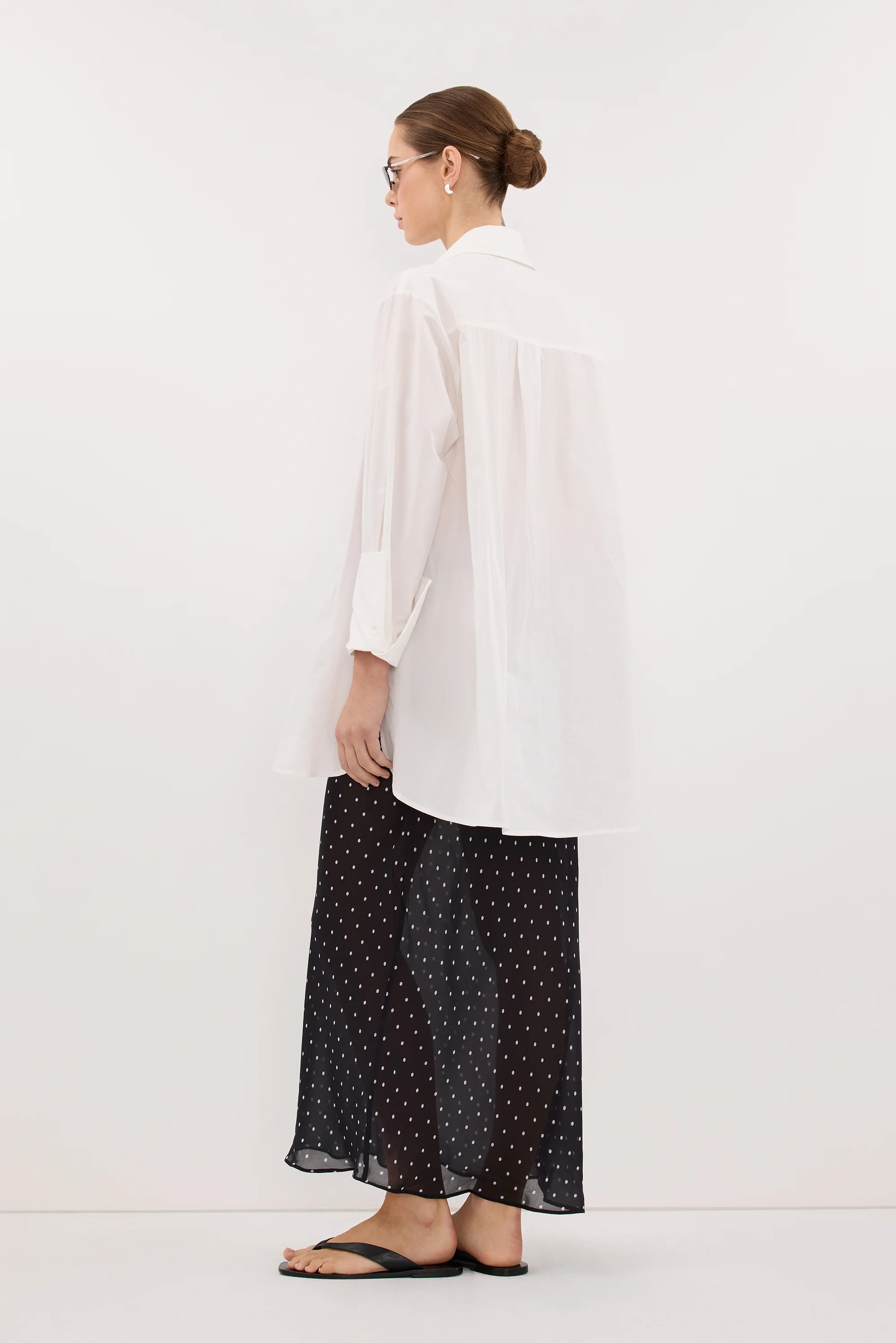 VANESSA BLACK SHEER SPOT MIDI SKIRT - Image 7