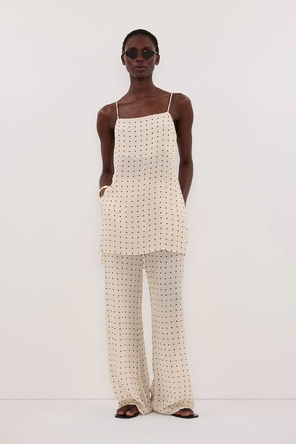 VANESSA SANDSTONE SLEEVELESS SPOT CAMI TOP - Image 2