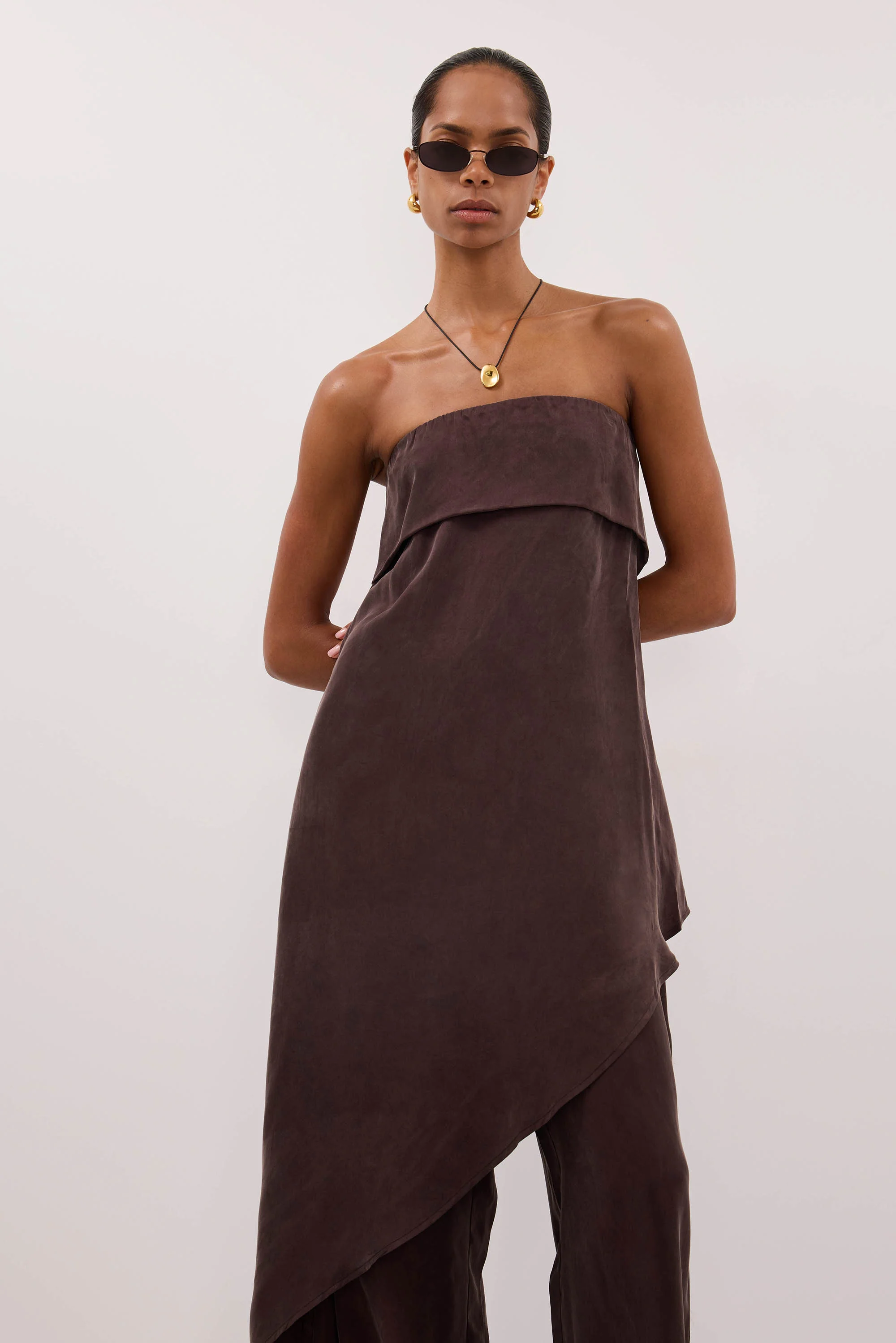 VENUS PLUM CHOC CUPRO ASYM TOP - Image 2