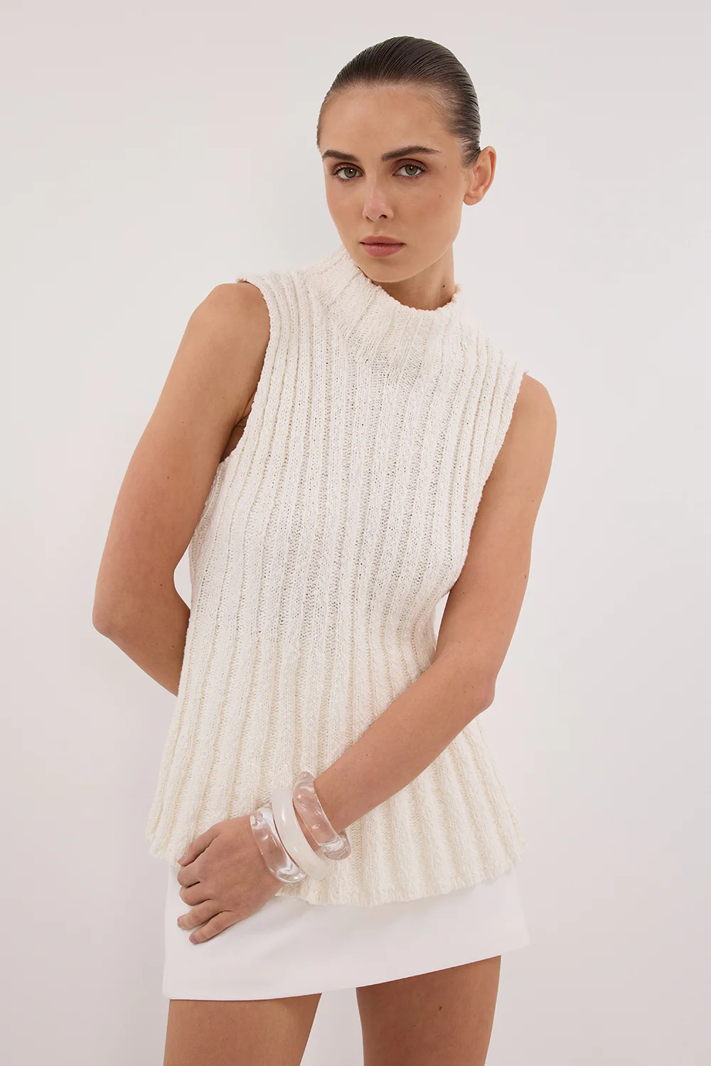 VERO OFF WHITE KNIT TOP - Image 2