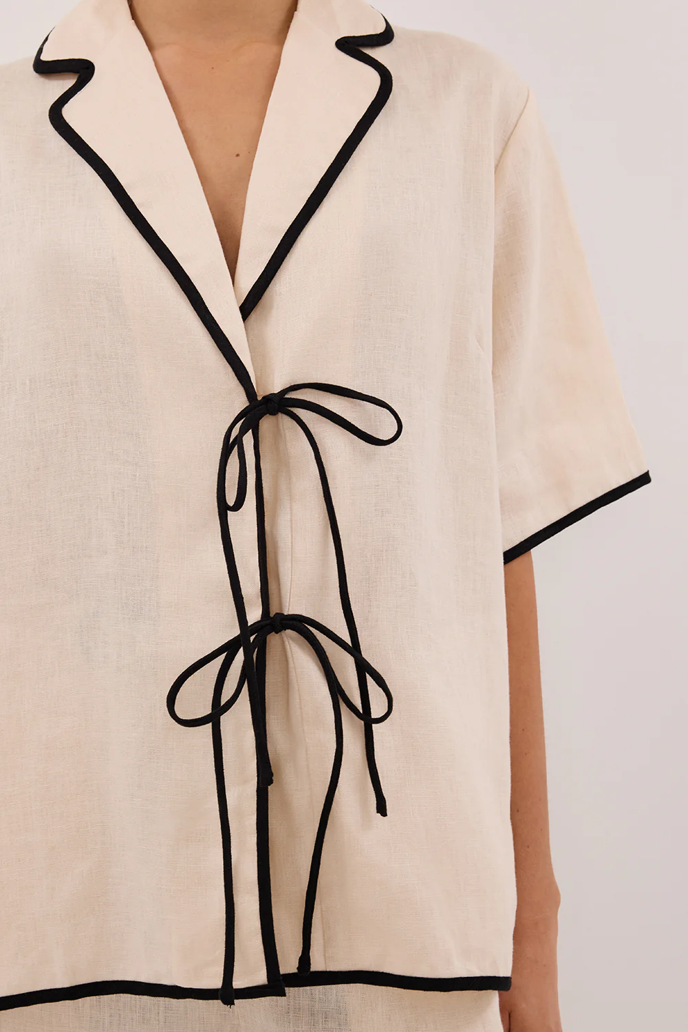VON CREAM LINEN SHIRT - Image 5
