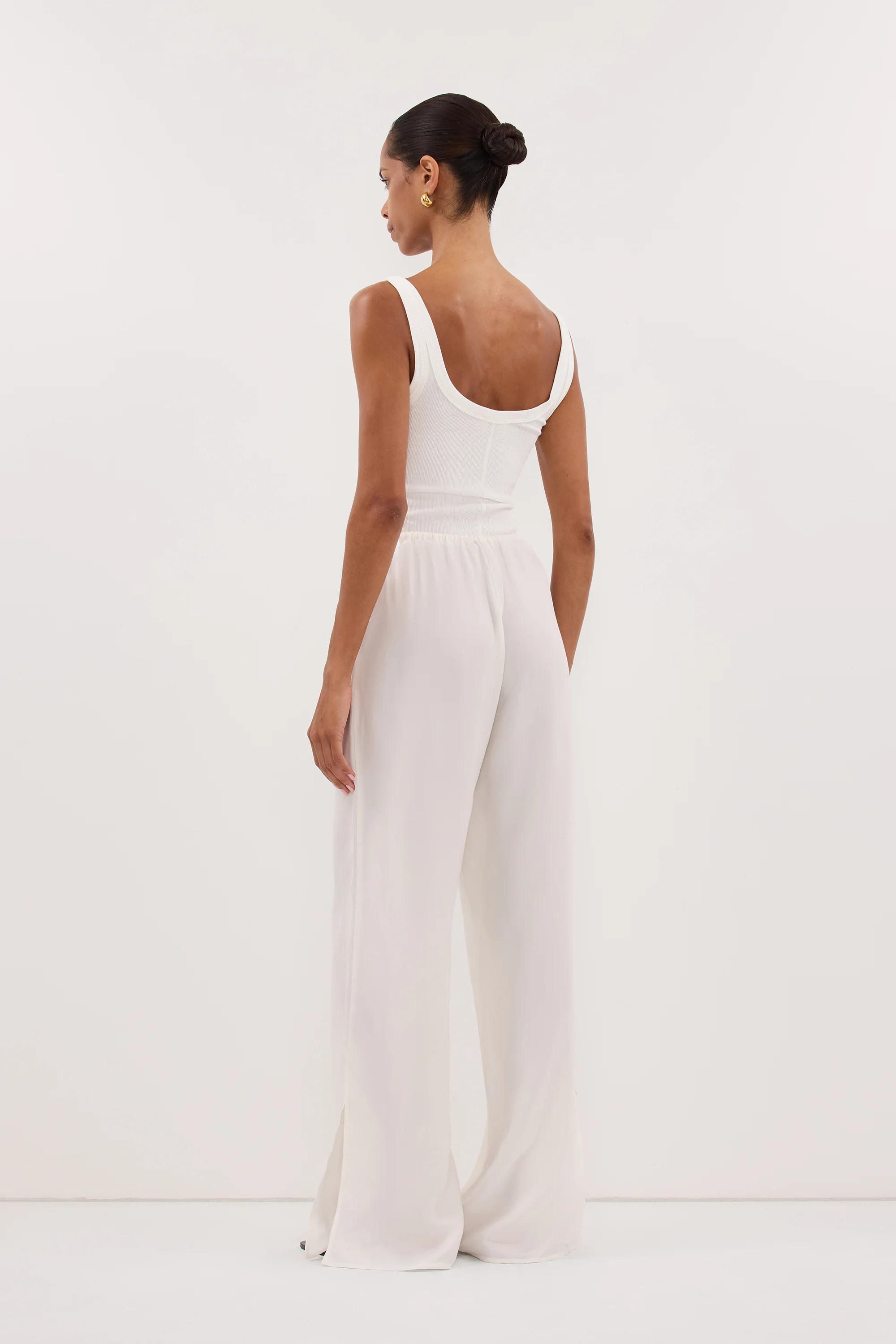 XENA WHITE CUPRO SIDE SPLIT PANT - Image 7