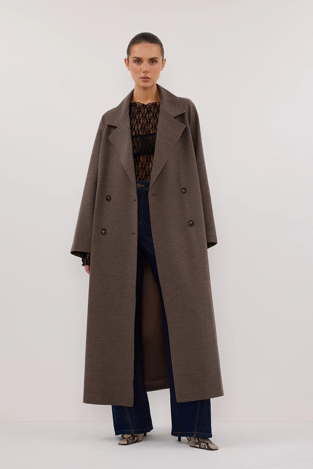 YORK COFFEE OVERSIZED WOOL BLEND COAT - Image 5