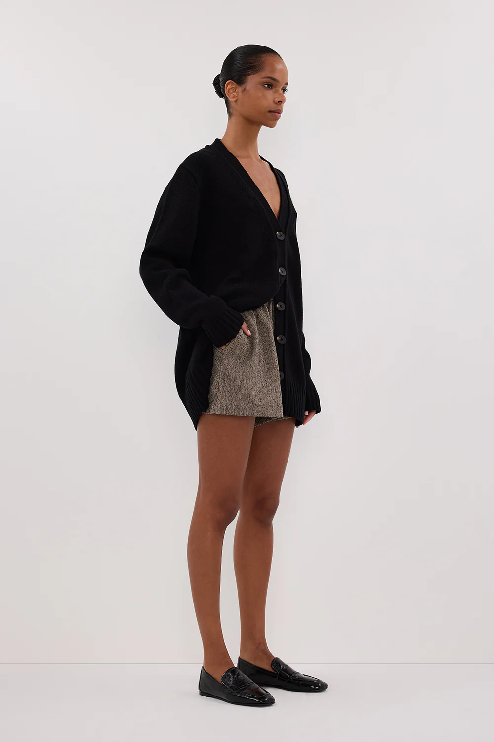 ZOE BLACK LONGLINE CARDIGAN - Image 2