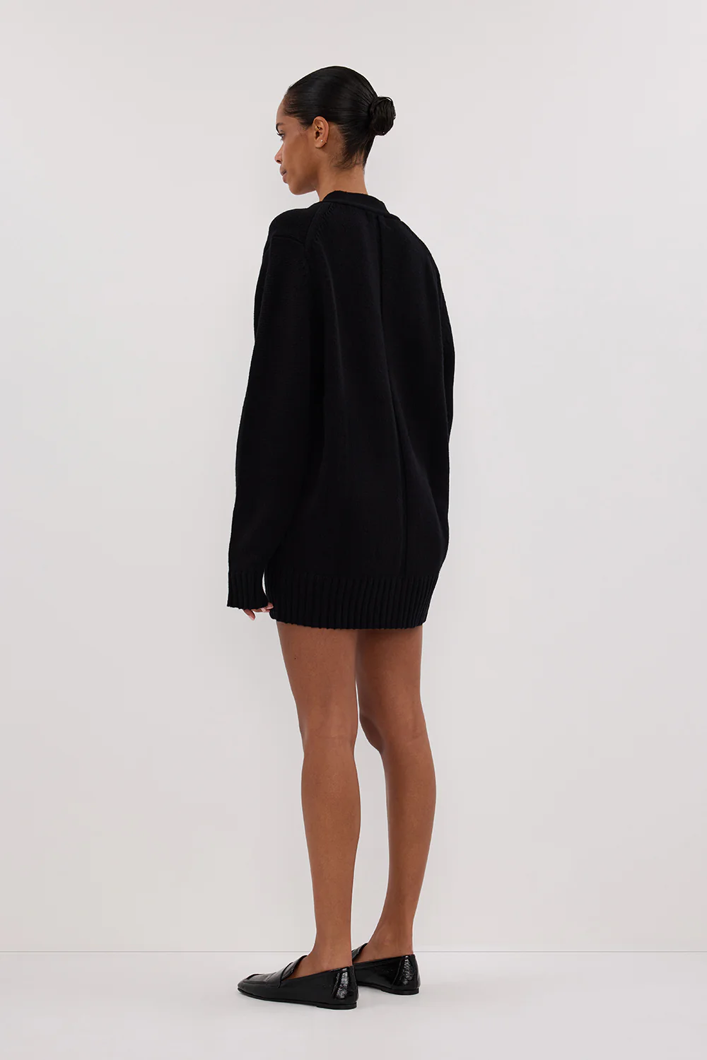 ZOE BLACK LONGLINE CARDIGAN - Image 3